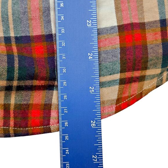 J.Crew Women's SM Plaid Light Flannel Long Sleeve Button Down Shirt Gorp - Picture 10 of 10